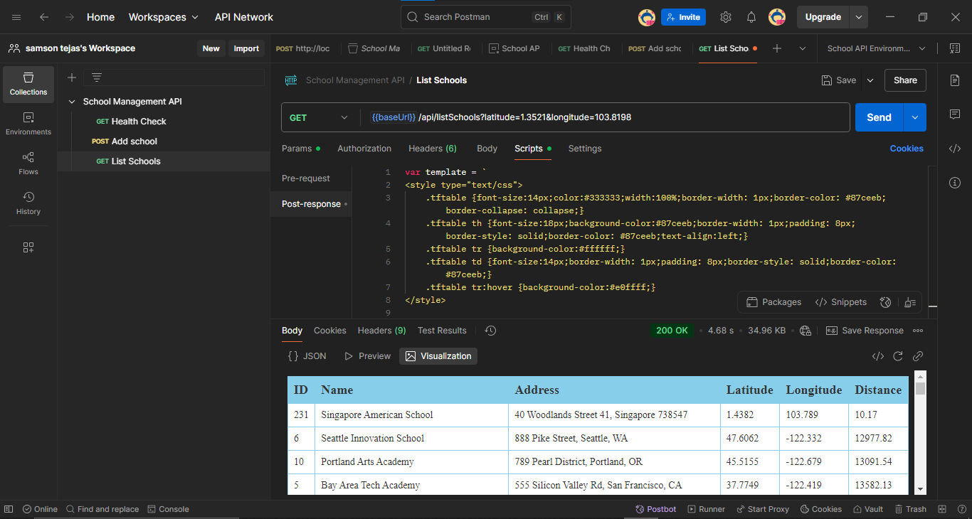 School Management API
